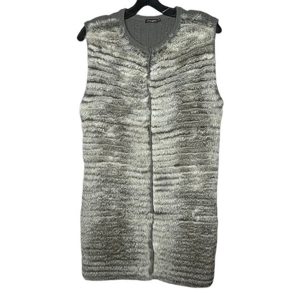 J. McLaughlin Merino Wool & Rabbit Sleeveless Fur Vest Size Medium - Picture 1 of 9